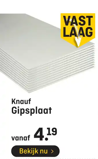 Hubo Knauf Gipsplaat aanbieding