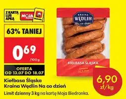 Biedronka Kraina wędlin kiełbasa śląska aanbieding