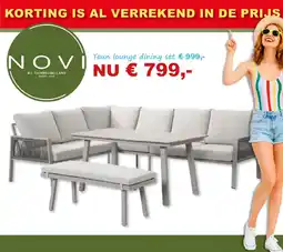 Tuinmeubelland Novi teun lounge dining set aanbieding