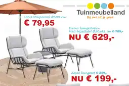 Tuinmeubelland Tuintuinmeubelland Fresno loungestoelen Mati bijzettafel Ø50x48 cm aanbieding