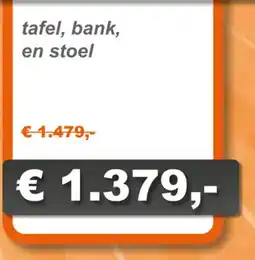 Tuinmeubelland Tafel, bank, en stoel aanbieding