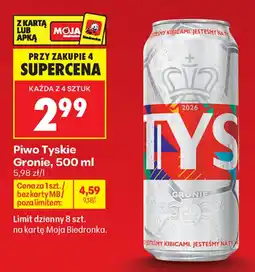 Biedronka Piwo Tyskie Gronie aanbieding