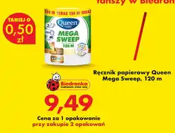 Biedronka Queen ręcznik papierowy Mega Sweep aanbieding