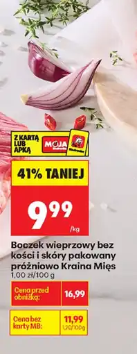 Biedronka Kraina Mięs Boczek wieprzowy bez kości i skóry pakowany próżniowo aanbieding