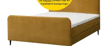 Leen Bakker Boxspring Umix zoals getoond met hoofd- bord Ylva, stof Tiffany velvet aanbieding