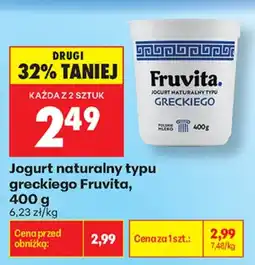 Biedronka Fruvita jogurt naturalny typu greckiego aanbieding