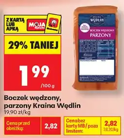 Biedronka Kraina Wędlin Boczek wędzony, parzony aanbieding