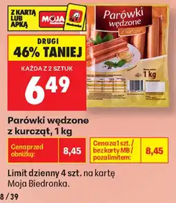 Biedronka Moja Biedronka Parówki wędzone aanbieding