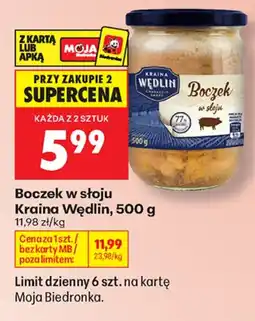 Biedronka Krainsa Wędlin Boczek w słoju aanbieding