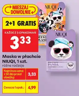 Biedronka niuqi maska w płachcie aanbieding