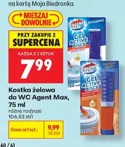 Biedronka Agent Max kostka żelowa do WC aanbieding