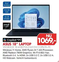Vobis ASUS 18" LAPTOP aanbieding