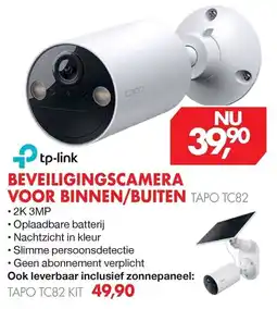 Vobis tp-link beveiligingscamera voor binnen/buiten tapo tc82 aanbieding