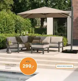 Tuinmeubelshop Camello Diego zweep parasol 3x3m s1 aanbieding
