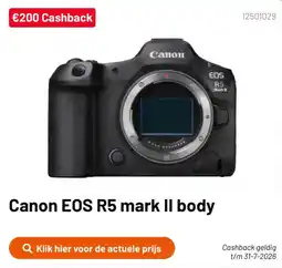 Kamera Express Canon EOS R5 mark II body aanbieding