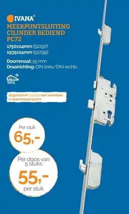 Ivana ivana meerpuntssluiting cilinder bediend pc72 aanbieding