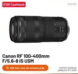 Kamera Express Canon RF 100-400mm F/5.6-8 IS USM aanbieding