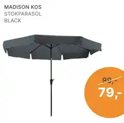 Tuinmeubelshop madison kos stokparasol black aanbieding