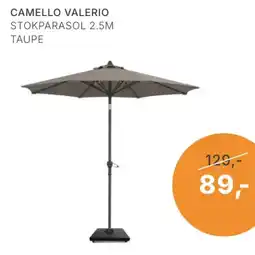 Tuinmeubelshop CAMELLO VALERIO STOKPARASOL 2.5M TAUPE aanbieding