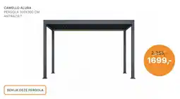 Tuinmeubelshop CAMELLO ALURA PERGOLA 300X300 CM aanbieding