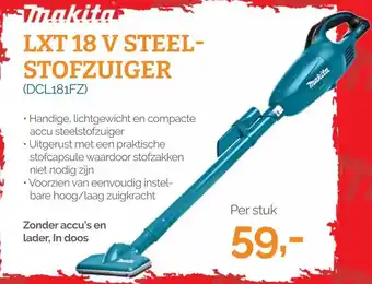 Makita LXT 18 V STEEL-STOFZUIGER (DCL181FZ)