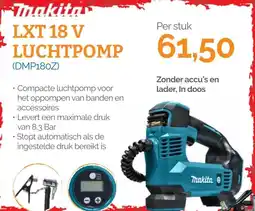 Ivana Makita LXT 18 V luchtpomp (DMP180Z) aanbieding