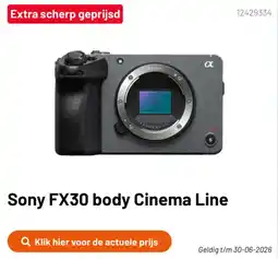 Kamera Express Sony FX30 Body Cinema Line aanbieding