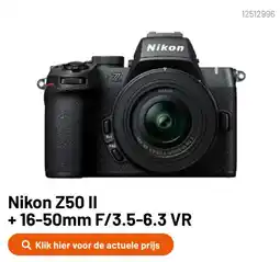 Kamera Express Nikon Z50 II + 16-50mm F/3.5-6.3 VR aanbieding