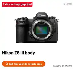 Kamera Express Nikon Z6 III body aanbieding