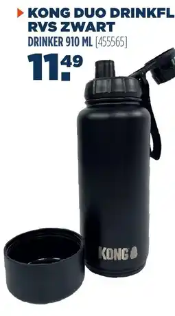 Van der Meer KONG DUO DRINKFL RVS ZWART aanbieding