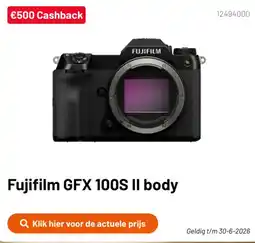 Kamera Express Fujifilm GFX 100S II body aanbieding