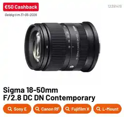 Kamera Express Sigma 18-50mm F/2.8 DC DN Contemporary aanbieding