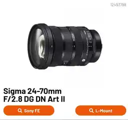 Kamera Express Sigma 24-70mm F/2.8 DG DN Art II aanbieding