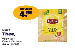 Bidfood Lipton Thee, yellow label aanbieding