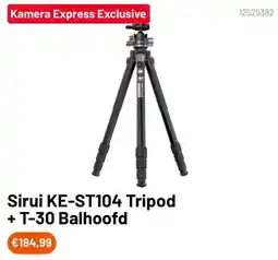 Kamera Express Sirui KE-ST104 Tripod + T-30 Balhoofd aanbieding