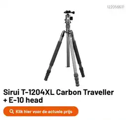 Kamera Express Sirui T-1204XL Carbon Traveller + E-10 head aanbieding