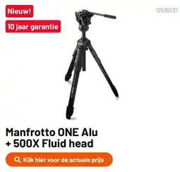 Kamera Express Manfrotto ONE Alu + 500X Fluid head aanbieding