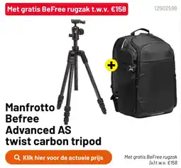 Kamera Express Manfrotto Befree Advanced AS twist carbon tripod aanbieding