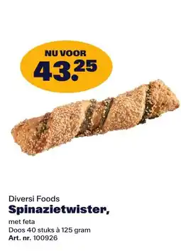 Bidfood Diversi Foods Spinazietwister aanbieding