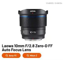 Kamera Express Laowa 10mm F/2.8 Zero-D FF Auto Focus Lens aanbieding