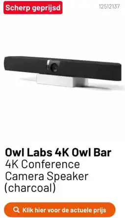 Kamera Express Owl Labs 4K Owl Bar 4K Conference Camera Speaker (charcoal) aanbieding