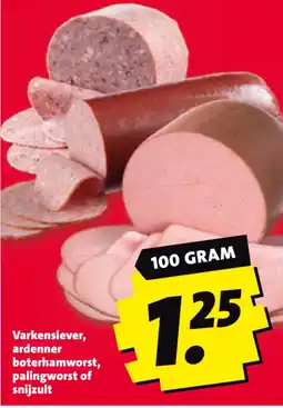 Boni varkenslever ardenner boterhamworst palingworst of snijzult aanbieding