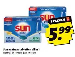 Boni Sun vaatwas tabletten all in 1 aanbieding