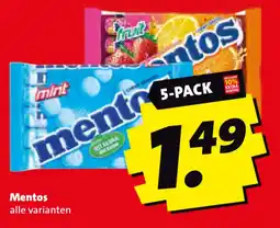Boni Mentos alle varianten aanbieding