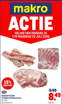 Makro Gaasterlander kruidenvarkensvlees aanbieding