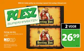 Poiesz Hertog Jan bier 2 kratten van 24 flesjes a 30 cl aanbieding