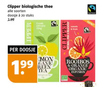 Poiesz Clipper biologische thee alle soorten doosje a 20 stuks aanbieding