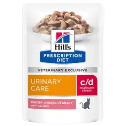 Pets Place Hill's Prescription Diet C/D Urinary Stress Urinary Care Maaltijdzakjes - Kattenvoer - Zalm 12x85 g aanbieding