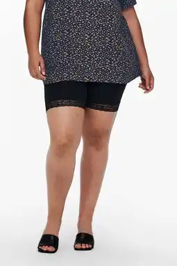 Wehkamp ONLY CARMAKOMA cycling short met kant CARTIME zwart aanbieding