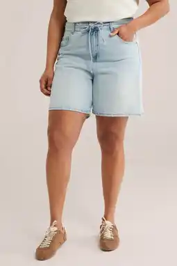 Wehkamp WE Fashion Blue Ridge denim regular highwaist short light blue denim aanbieding